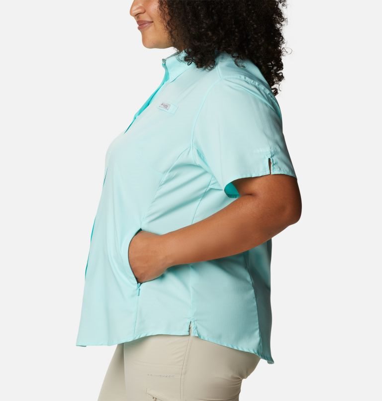 Camasa Columbia PFG Tamiami II Scurte Sleeve Dama Turcoaz | Plus Size GN91A70QM